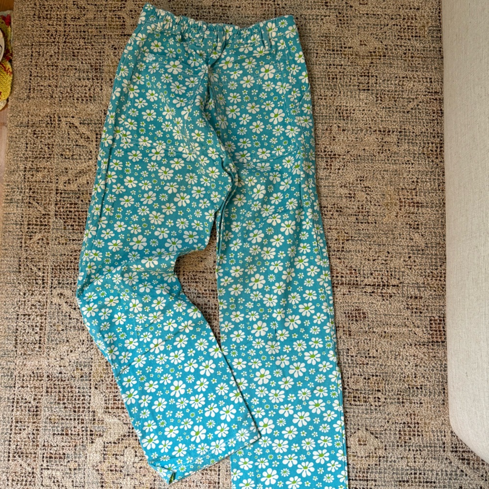 Big Bud Press Work Pants, blue daisy (size XS)